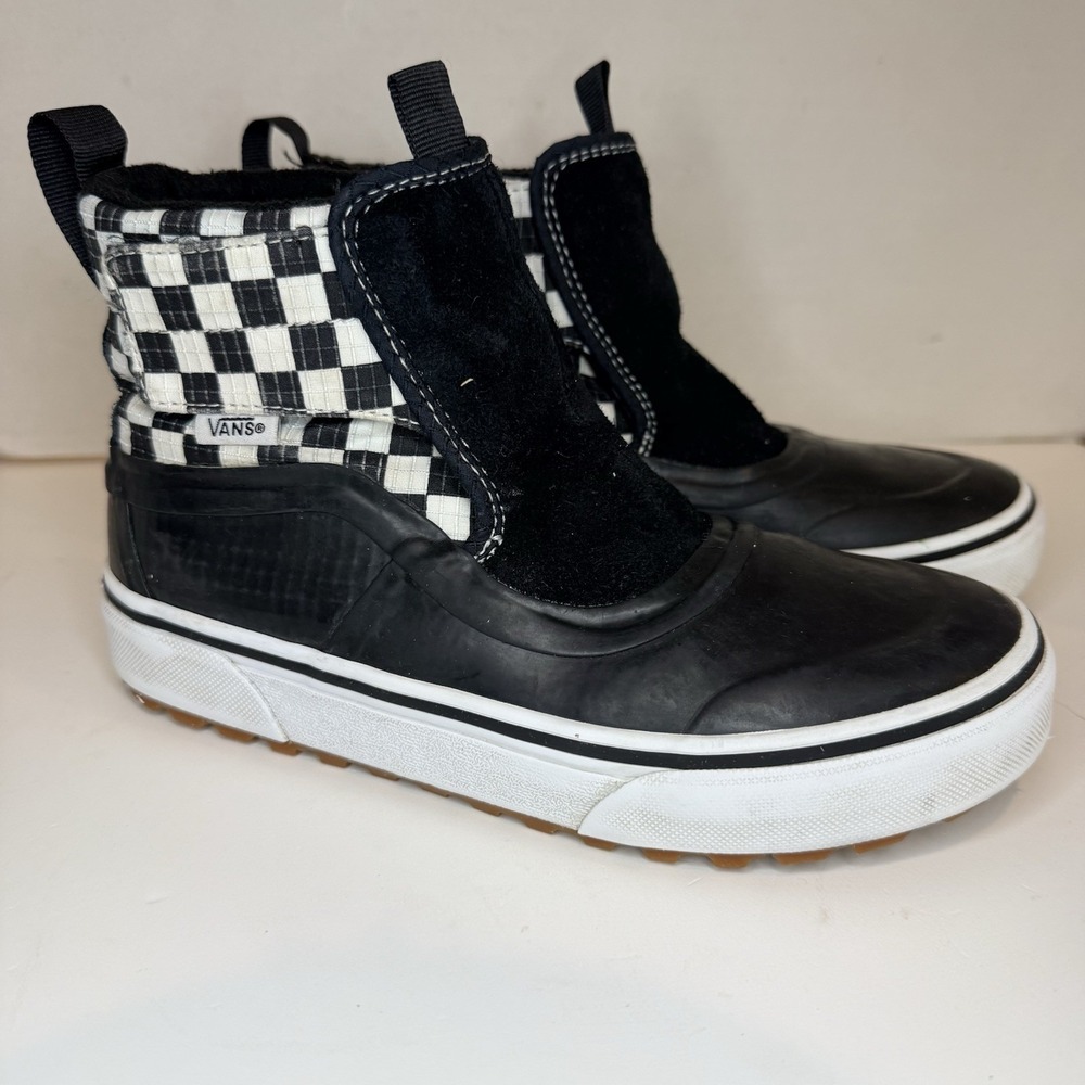 Vans Quarter Slip On Hi Terrain V MTE Black White Check Boots Kids Youth Size 3 - Picture 4 of 16